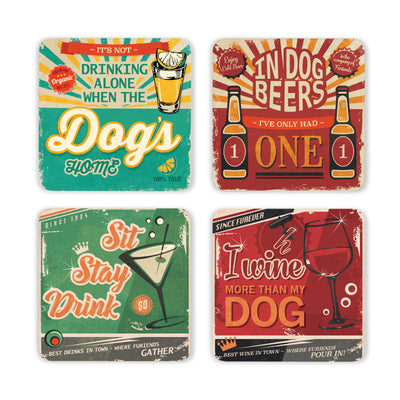 drinking with furiends coaster set