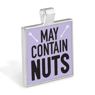 may contain nuts pet charm in purple